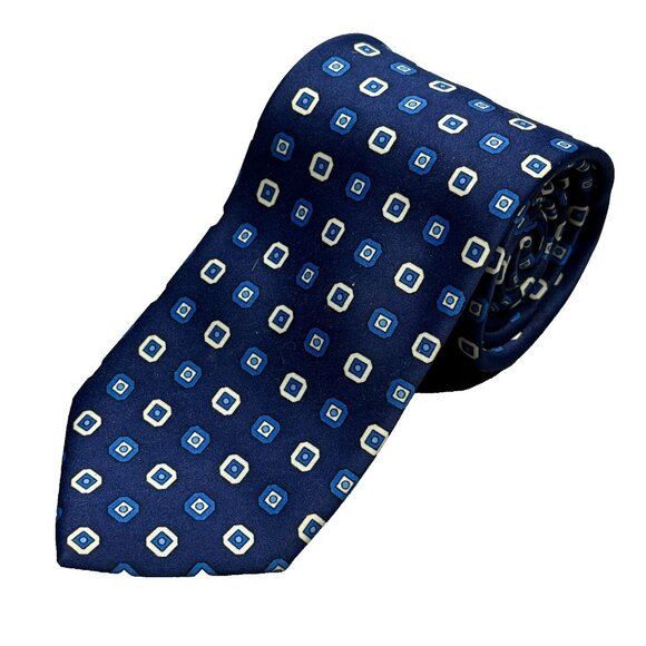 Coveri Other - Coveri Collection Tie Handmade Silk Blue Polka Dot 3"